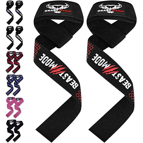 Sangles de levage BEAST RAGE, bandes de poignet rembourrées pour l'haltérophilie, entraînement en salle de sport, musculation, musculation, dynamophilie, sangles d'exercice en coton...