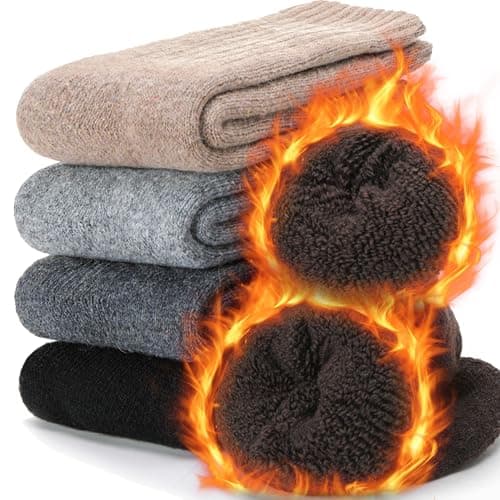 Chaussettes thermiques en laine mérinos pour hommes, super épaisses, chaudes et lourdes, cadeaux confortables pour le travail par temps froid, pour hommes (assorties)
