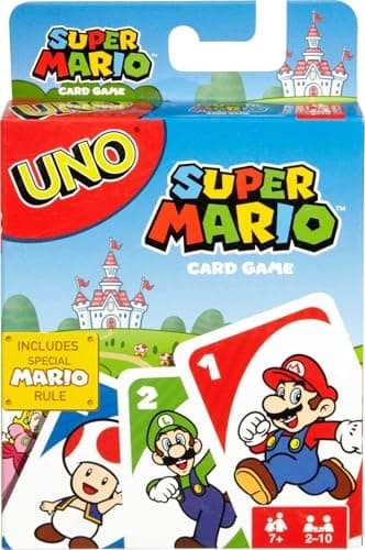 Mattel Games UNO Super Mario Jeu de cartes pour enfants, adultes, familles et soirées de jeux, jeu à thème et règle spéciale pour 2 à 10 joueurs