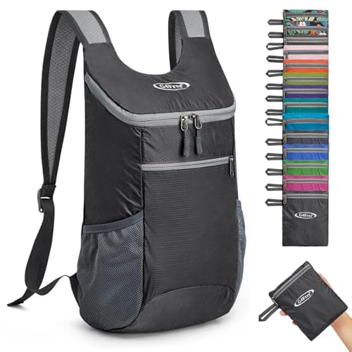 G4Free sac à dos d'épaule léger et pliable, sac à dos de randonnée, petit sac d'extérieur pliable et décontracté 11L (noir)