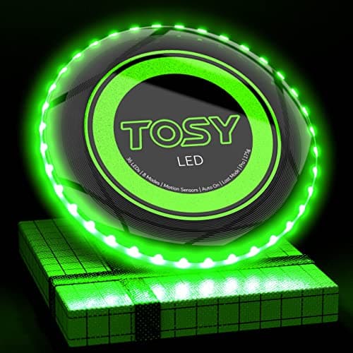 TOSY Flying Disc - 16 Million Color RGB or 36 or 360 LEDs, Extremely Bright, Smart Modes, Auto Light Up, Rechargeable, Perfect Birthday & Camping...