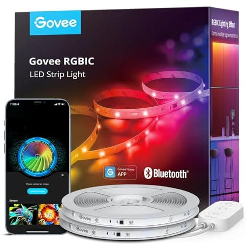 Govee RGBIC Strip Lights, 65.6ft Smart LED Lights for Bedroom, Bluetooth Lights APP Control, DIY Multiple Colors on One Line, Color Changing LED...