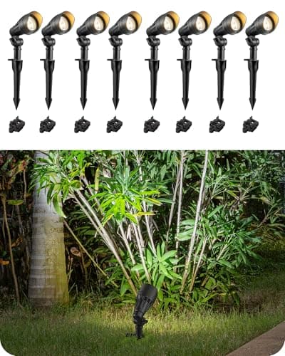 EDISHINE Low Voltage Landscape Lights, 3.2W 12V ACDC 240LM Low Voltage Spotlight, CRI 80 & Beam Angle 35°, 3000K, Aluminum Housing Outdoor...