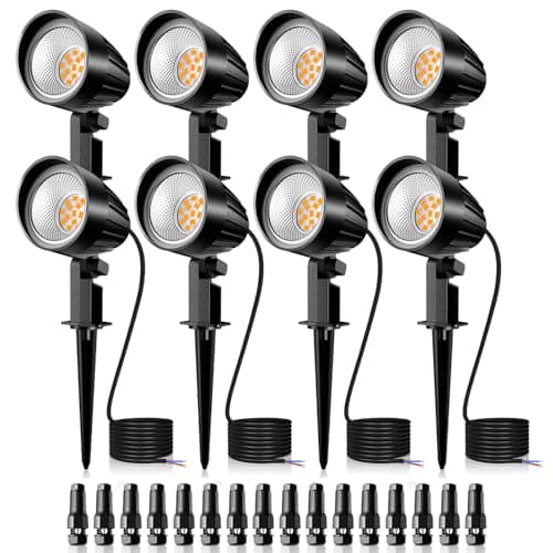 MEIKEE 7W Éclairage paysager à LED, Lumières de paysage basse tension 12V/24V, 800LM 2700K IP66 Projecteurs extérieurs étanches Décoration de clôture d'arbre mural...