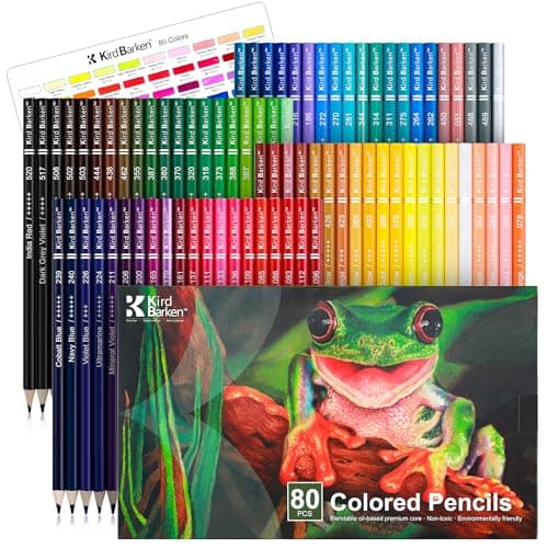Kird Barken 80PCS Colored Pencils for Adult Coloring Books, Soft Core,Ideal for Drawing Blending Shading,professional Color Pencils Set