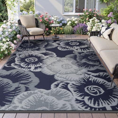 COCOER-Outdoor Rug-Patio Rug 5x8 ft Waterproof Outdoor Patio Rug Picnic Mat Outside for Courtyard Deck Balcony Backyard 