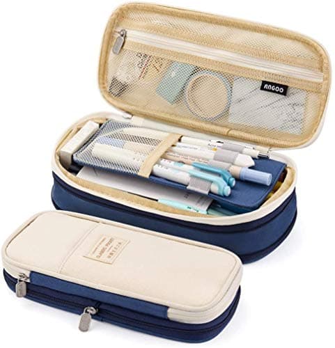 Pencil Pen Case,Large Storage High Bag Pouch Holder Box Organizer with Double Zipper for Middle High School College Office Teen Boys Girls Adult...