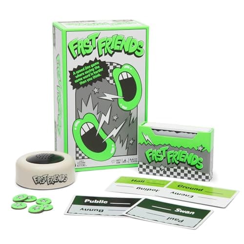 Exploding Kittens Fast Friends Party Game – Speed-Guessing Card Game with Timer, Life Tokens & Card Holder, Family Game Night, Ages 7+, 2-8...