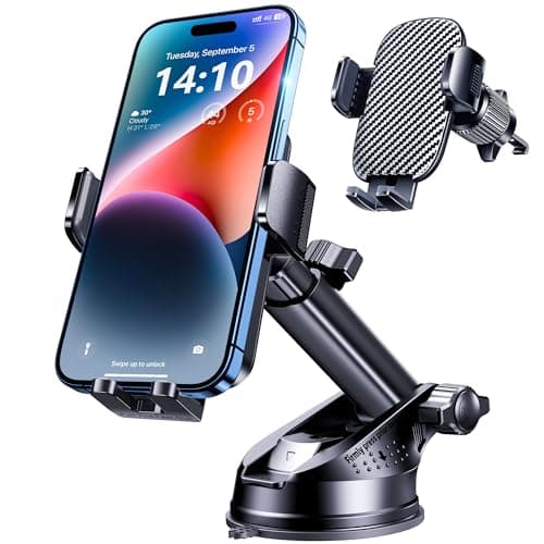 Support de téléphone de voiture, support de téléphone de voiture universel 3-en-1, support de pare-brise, tableau de bord, grille d'aération de téléphone portable, support de voiture mains libres, support de guidon de téléphone de voiture...