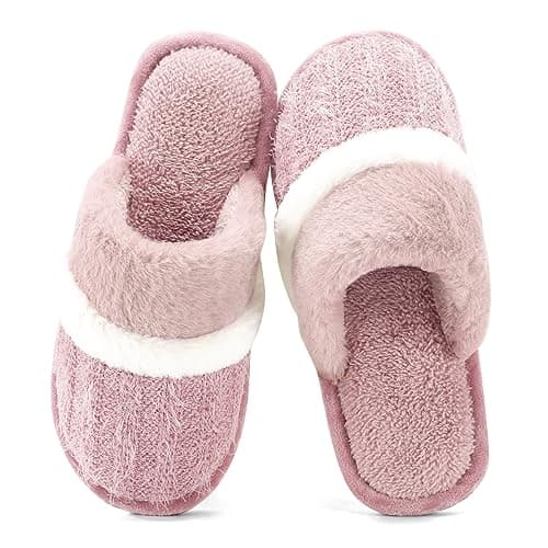 Pantoufles confortables pour femmes, chaussures d'intérieur et d'extérieur pelucheuses avec semelle antidérapante en mousse à mémoire de forme, cadeaux pour femmes, maman, petite amie, dames