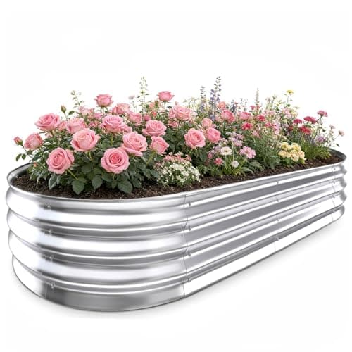 Galvanized Raised Garden Bed - 4x2Ft Heavy Duty Steel Planter Box Outdoor for Vegetables, Fruits, Flowers & Backyard Gardening, Easy Assembly Large...