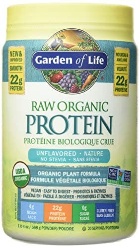 Garden Of Life Raw Organic Protein, Unflavored, 568g. Packed with 22 Grams of Certified Organic Plant Protein, including organic peas grown and...