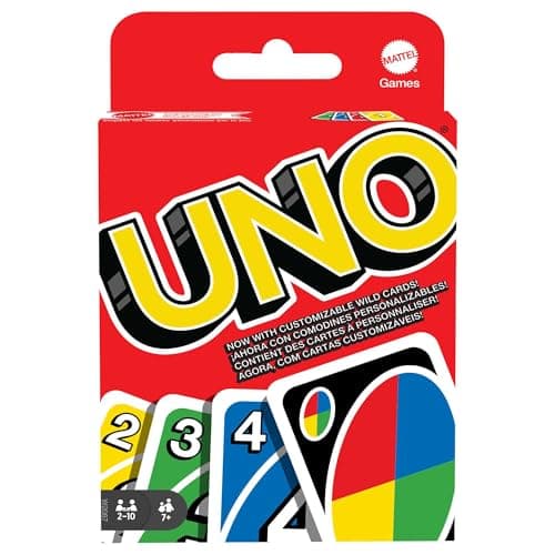 Mattel Games UNO Family Card Game, with 112 Cards, Travel-Friendly, Makes a Great Game for 7 Year Olds and Up
