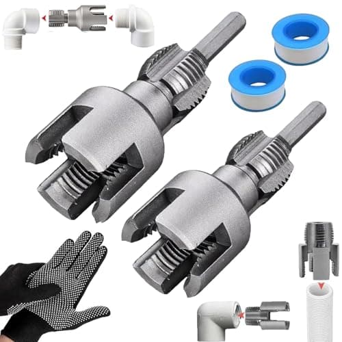 4 in 1 Water Pipe Wrench, Pipe Tapping and Threading Tool, Internal and External Threading Internal and External Threading Tool for 1/2 & 3/4 Inch...
