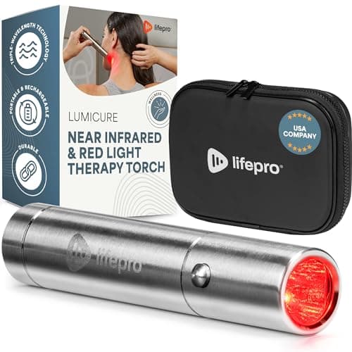 Lifepro Lumicure Pro Red Light Therapy Device for Body & Face – Infrared Therapy Torch with Three Wavelengths 420nm,660nm & 900nm – Portable Pocket...