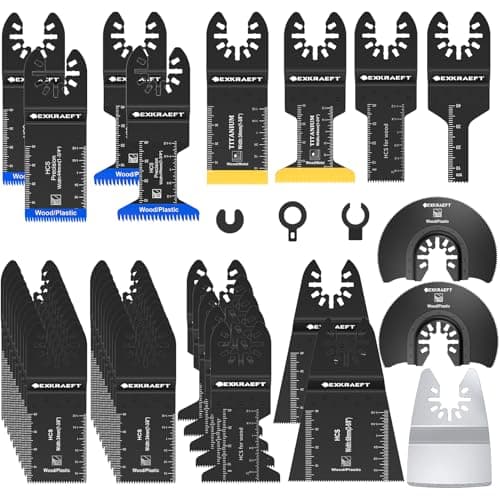 Lame d'outil oscillante de 38 pièces pour le métal, le bois et les cloisons sèches, lames de scie oscillantes à dents japonaises pour le bois, kits de lames multi-outils universels adaptés...