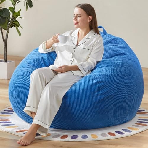 Hobestluk Fauteuil poire en forme de goutte d'eau de 1,2 m, taille adulte, bleu, rembourrage en mousse à mémoire de forme, housse amovible, pour salon, chambre à coucher, extérieur