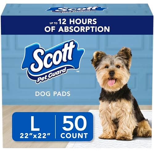 Coussinets pour chiens Scott Pet Guard - Coussinets de dressage pour chiens pour chiots, chiens de taille moyenne et grande - Contrôle des odeurs absorbants jusqu'à 12 heures - Chien facilement jetable...