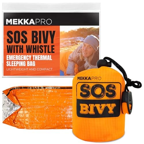 MEKKAPRO SOS Emergency Thermal Bivy Sleeping Bag with Survival Whistle, Survival Bivvy Sack, Mylar Emergency Blanket, Thermal Blanket for Outdoor