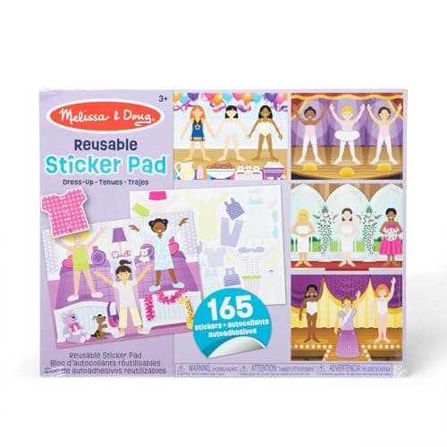 Melissa & Doug Reusable Sticker Pad: Dress-Up - 165+ Reusable StickersPaper Dolls Sticker Books for Kids Ages 3+
