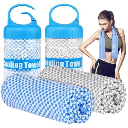 BOGI 2 Pack Cooling Towel, Cooling Towels for Neck and Face Ice Towel for Instant Cooling, Soft Breathable Chilly Towel, Stay Cool for Yoga, Sport,...