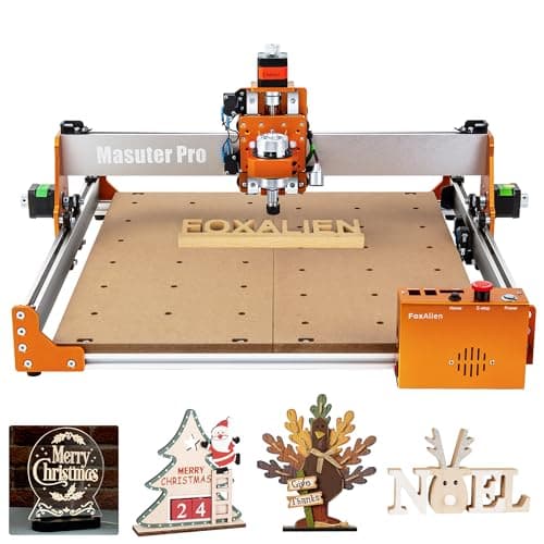 FoxAlien Masuter Pro Machine de routeur CNC à 3 axes, machine de gravure de loisir pour débutant, structure entièrement métallique pour bois, acrylique, MDF, nylon, fraisage de routage...