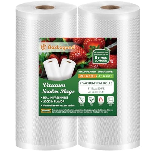 Prix ​​le plus bas en 30 jours | Sacs de scellage sous vide pour aliments, paquet de 2, 11 pouces x 50 pieds, sac scellé sous vide pour économiseur de nourriture sous vide...