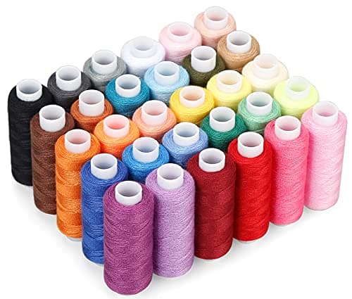 CiaraQ Kits de fils à coudre, 30 couleurs polyester 250 mètres par bobine pour la couture et la broderie à la main