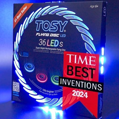 TOSY Flying Disc - 36 Monocolor LEDs, Super Bright, Smart Modes, Easter Basket Stuffers Gift, Camping Toy for Kid/Teen/Adult, Auto Light Up,...