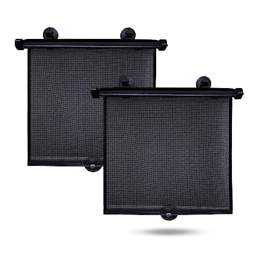 EcoNour Pare-soleil pour fenêtre latérale de voiture (lot de 2) | Pare-soleil rétractable pour voiture pour enfants | Pare-soleil de voiture pour bébé pour protection contre les UV et l'éblouissement du soleil |...