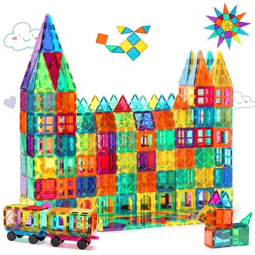 Gemmicc Blocs de construction de carreaux magnétiques pour enfants, jouets éducatifs approuvés STEM, puzzles magnétiques 3D, blocs empilables pour garçons et filles, 100 pièces avancées...