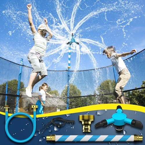 HaiSun Arroseur universel pour trampoline, accessoires de trampoline respectueux du filet, arroseur d'eau rotatif automatique à 360 ° pour trampolines, jardin extérieur...