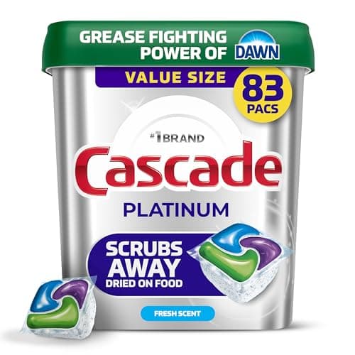 Cascade Platinum Détergent frais pour lave-vaisselle, 83 unités