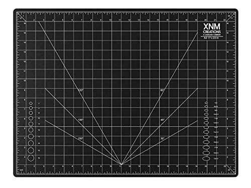 Tapis de découpe auto-cicatrisant XNM Premium - 18 pouces sur 24 pouces - Construction en PVC de qualité A2-3 couches - Lignes de grille double face, impériales et métriques -...