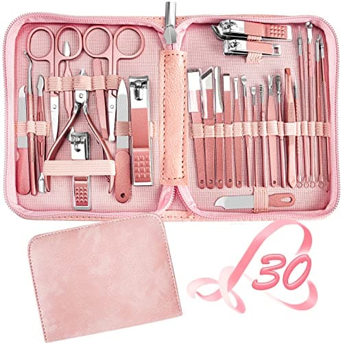 Ensemble de manucure Ensemble de coupe-ongles 30 en 1, coupe-ongles REDFLOW, coupe-ongles de mains et d'orteils, outils de manucure, pédicure...