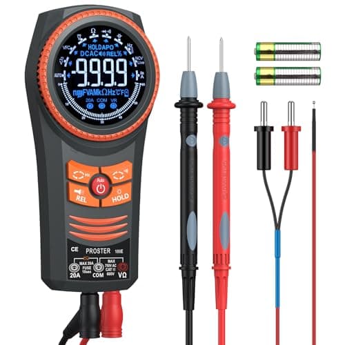 Multimètre Proster TRMS 6000 comptes Testeurs multiples à plage automatique avec tension DC/AC Courant DC/AC NCV Température Capacité Résistance Diode...