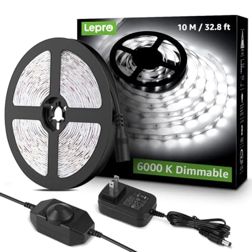 Lepro led Light Strips, 32.8ft LED Lights, Dimmable Under Cabinet Lighting, Super Bright LED Tape Lights, 420 LEDs SMD 2835, Suitable for Home,...