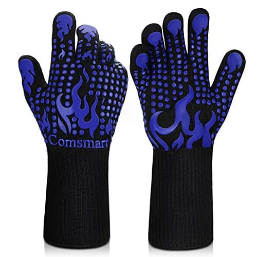 Comsmart Gants de barbecue, gants de grillades résistants à la chaleur de 1472 degrés F Gants de four antidérapants en silicone Gants de cuisine longs pour le barbecue, la cuisine, la pâtisserie,...