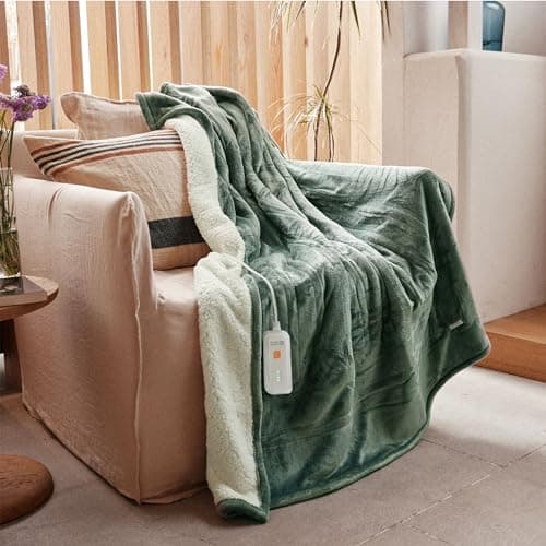 Gotcozy Heated Blanket Electric Throw 50''X60''- Soft Silky Plush Electric Blanket with 4 Heating Level & 3 Hour Auto Off Heating Blanket, ETL...