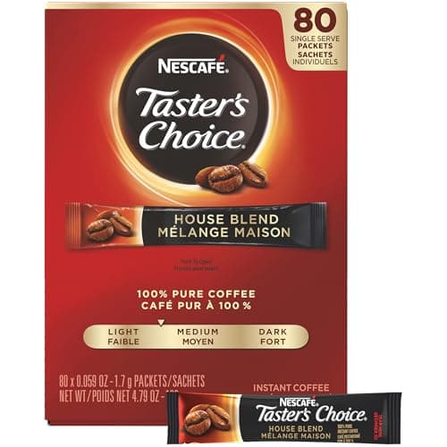 Café Nescafé, paquets de bâtonnets Taster's Choice, original, 80 unités, 4,79 onces