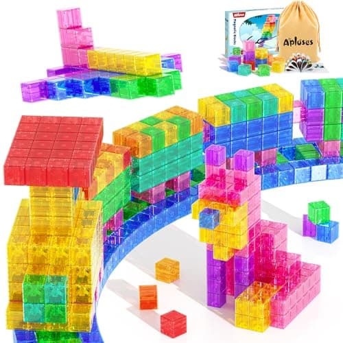 Blocs magnétiques - Cubes magnétiques transparents, blocs de construction pour tout-petits, cadeaux d'autisme sensoriel pour les enfants de 3 ans et plus, préscolaire...