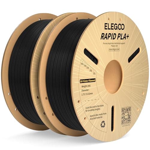 ELEGOO Rapid PLA Plus Filament 1,75 mm Noir 2KG, PLA+ Filament pour imprimante 3D Max 600 mm/s Impression haute vitesse, Ténacité, Impression très fluide,...