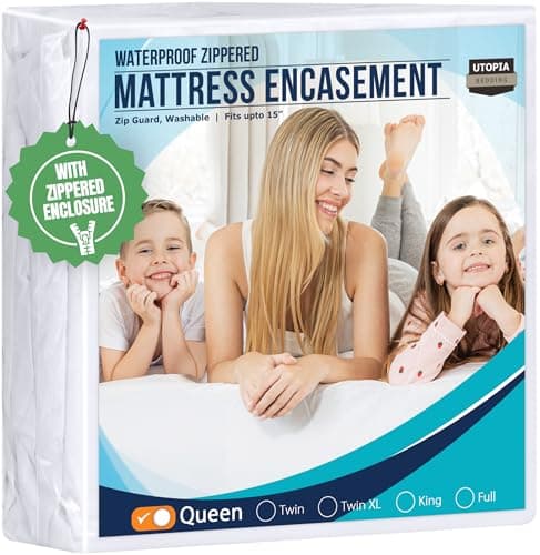 Utopia Bedding Zippered Mattress Encasement Queen - 100% Waterproof and Bed Bug Proof Mattress Protector - Absorbent, Six-Sided Mattress Cover
