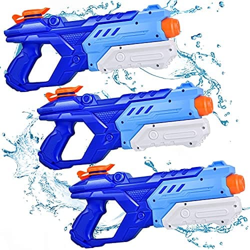 Pistolets à eau pour enfants, paquet de 3 pistolets à eau Super Water Blaster Soaker 600CC haute capacité pour piscine d'été, cadeaux de fête sur la plage, eau en plein air...