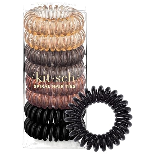 Kitsch Spiral Hair Ties for Women – Hair Ties No Damage, Ponytail Holders for Thick and Thin Hair – Creaseless and Dent-Free Coil, Phone Cord Style...