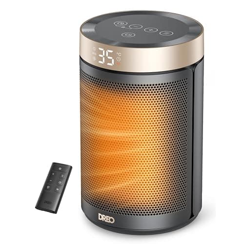 Chauffage d'espace DREO pour utilisation intérieure, chauffage de sécurité en céramique PTC 1500 W avec thermostat pour chambre à coucher, bureau à domicile, E...