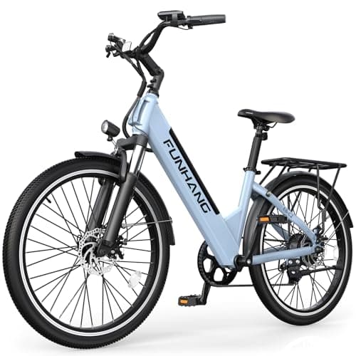 Vélo électrique Funhang, vélo électrique de pointe de 1 000 W, vélos électriques de 50 milles à 21,7 km/h pour adultes avec batterie amovible intégrée de 48 V, potence réglable, 7 vitesses, arrière...