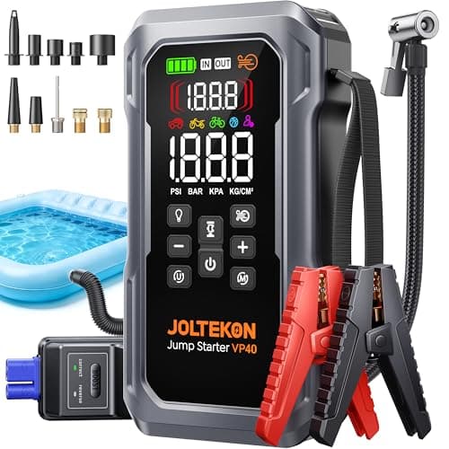 Démarreur de démarrage de batterie de voiture 6000A 160PSI avec compresseur d'air et souffleur d'air (tout gaz/10L diesel), pack de booster de batterie de voiture portable, sûr...