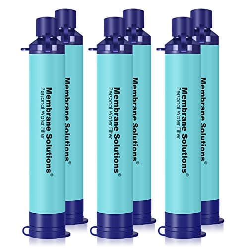 Membrane Solutions Water Filter Straw, Survival Filtration Portable Gear, Emergency Preparedness, Supply for Drinking Hiking Camping Travel Hunting...