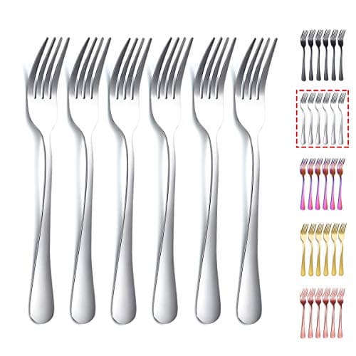 Kyraton Dinner Fork 6 Pieces, Stainless Steel 8.17 Inch Forks Silverware, Table Forks Set of 6